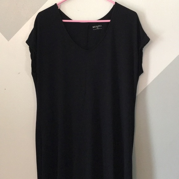 Black Merona Maxi Full Length Dress Soft - Picture 5 of 5